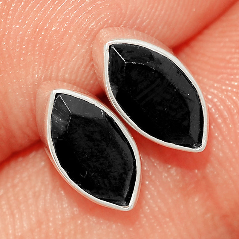 Black Onyx Faceted Studs - BOFS294