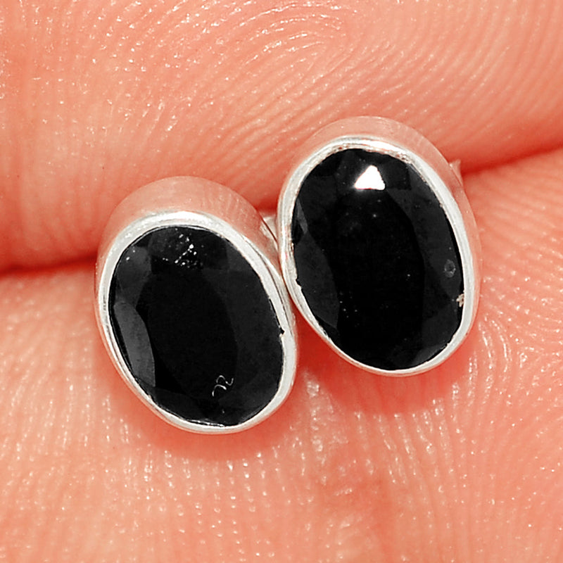 Black Onyx Faceted Studs - BOFS297