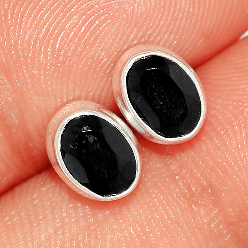 Black Onyx Faceted Studs - BOFS302