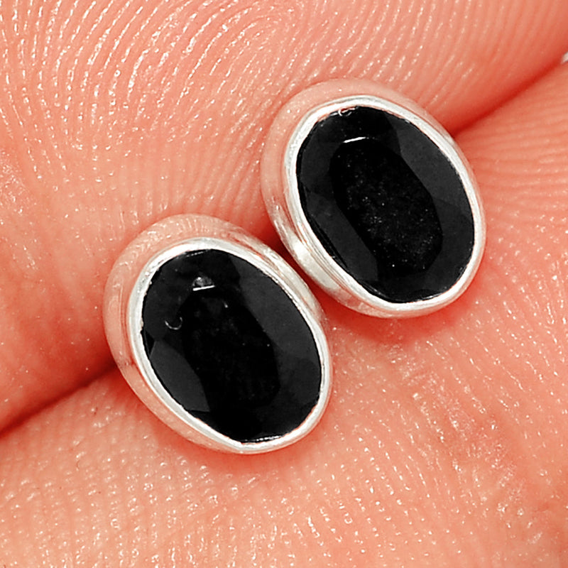 Black Onyx Faceted Studs - BOFS304
