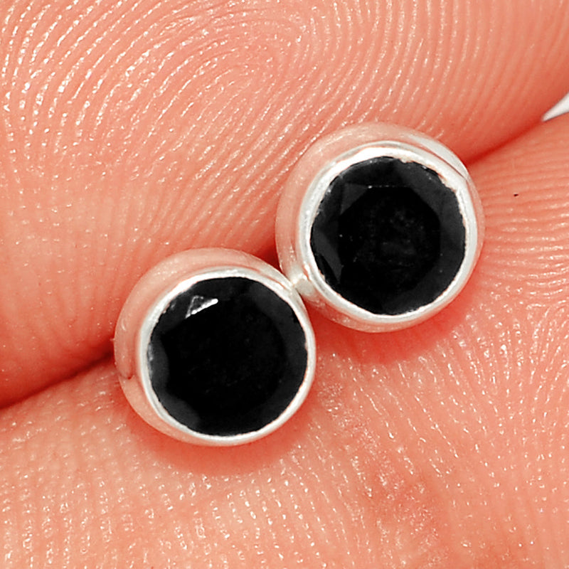 Black Onyx Faceted Studs - BOFS307