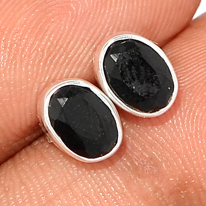 Black Onyx Faceted Studs - BOFS311