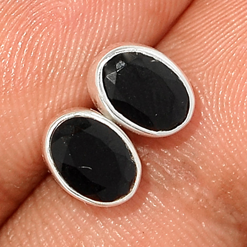 Black Onyx Faceted Studs - BOFS313