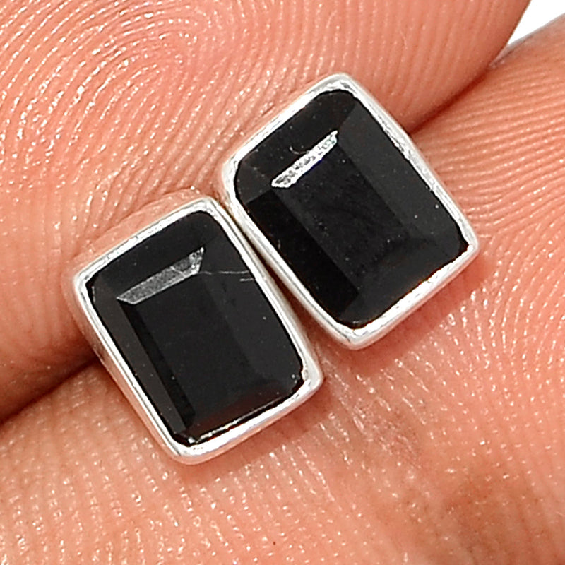 Black Onyx Faceted Studs - BOFS314