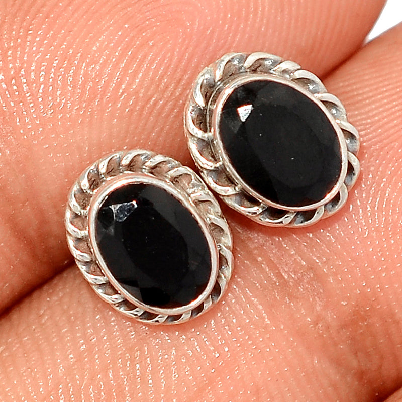 Black Onyx Faceted Studs - BOFS319