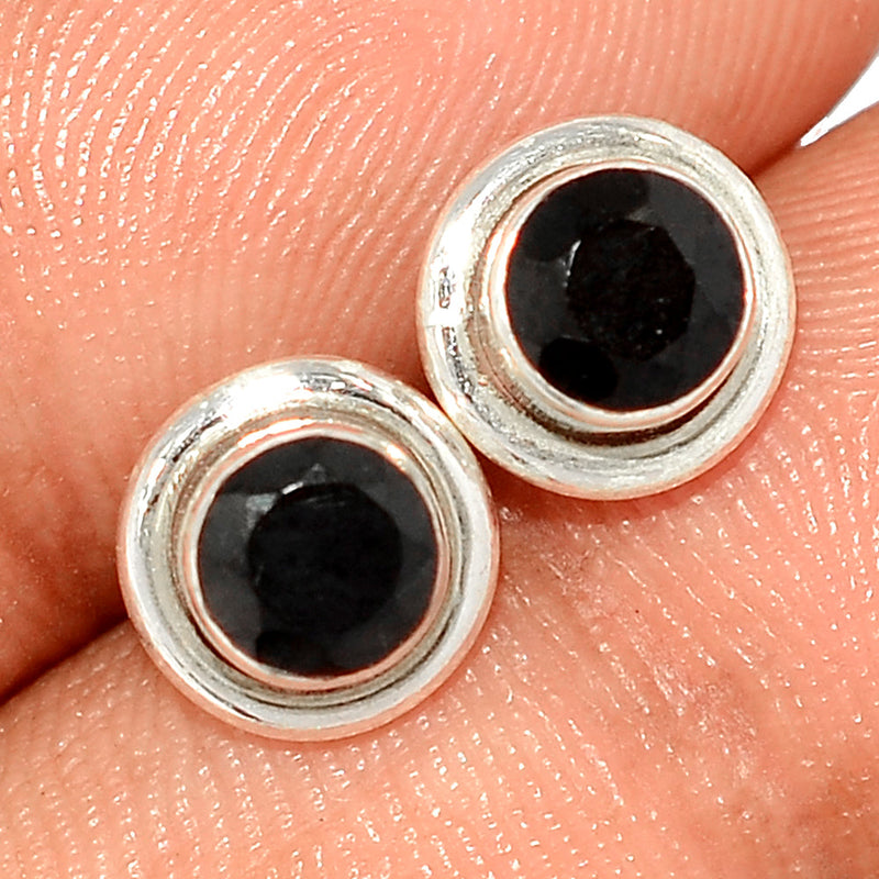 Black Onyx Faceted Studs - BOFS320