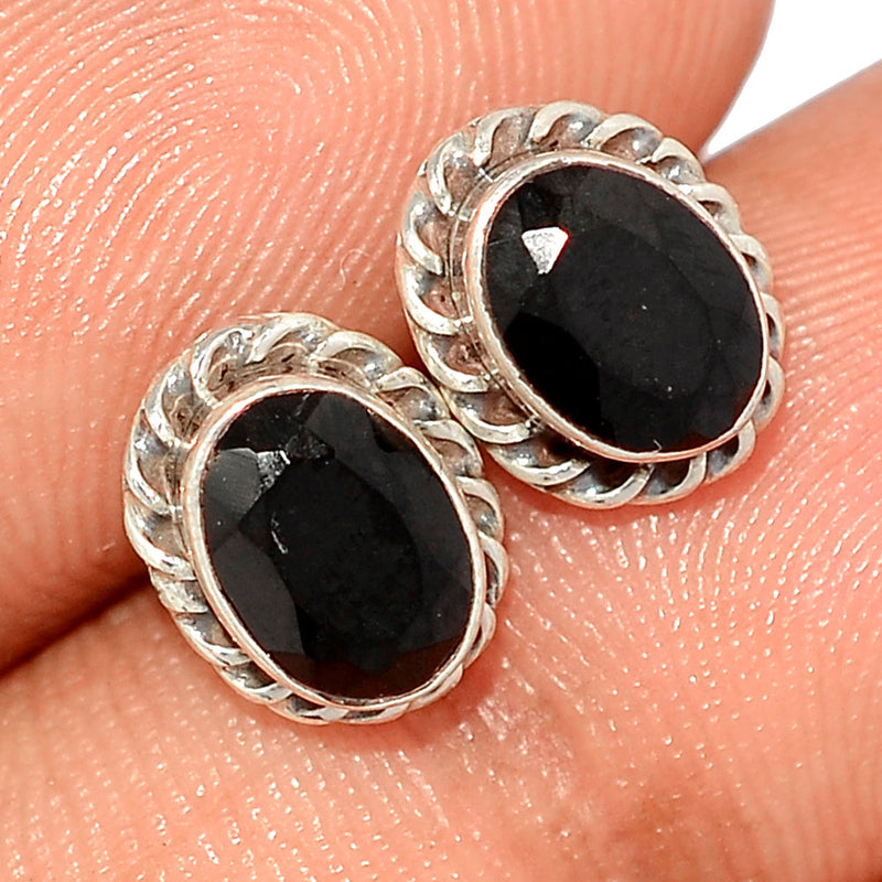 Black Onyx Faceted Studs - BOFS321