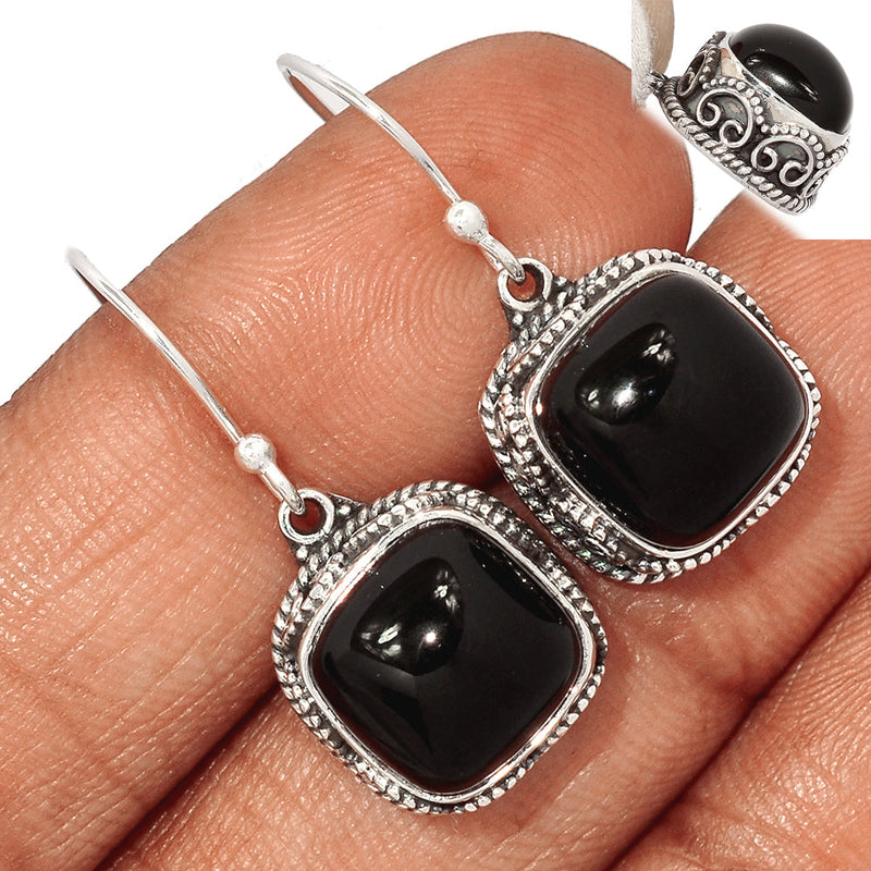 1.2" Fine Filigree - Black Onyx Earrings - BOXE1166