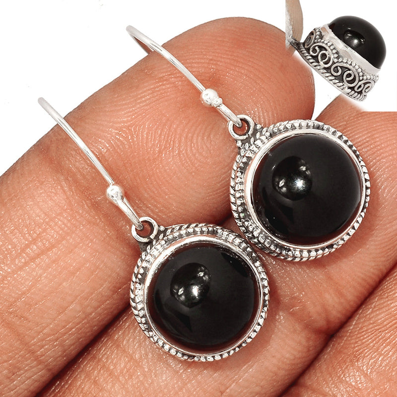 1.2" Fine Filigree - Black Onyx Earrings - BOXE1169