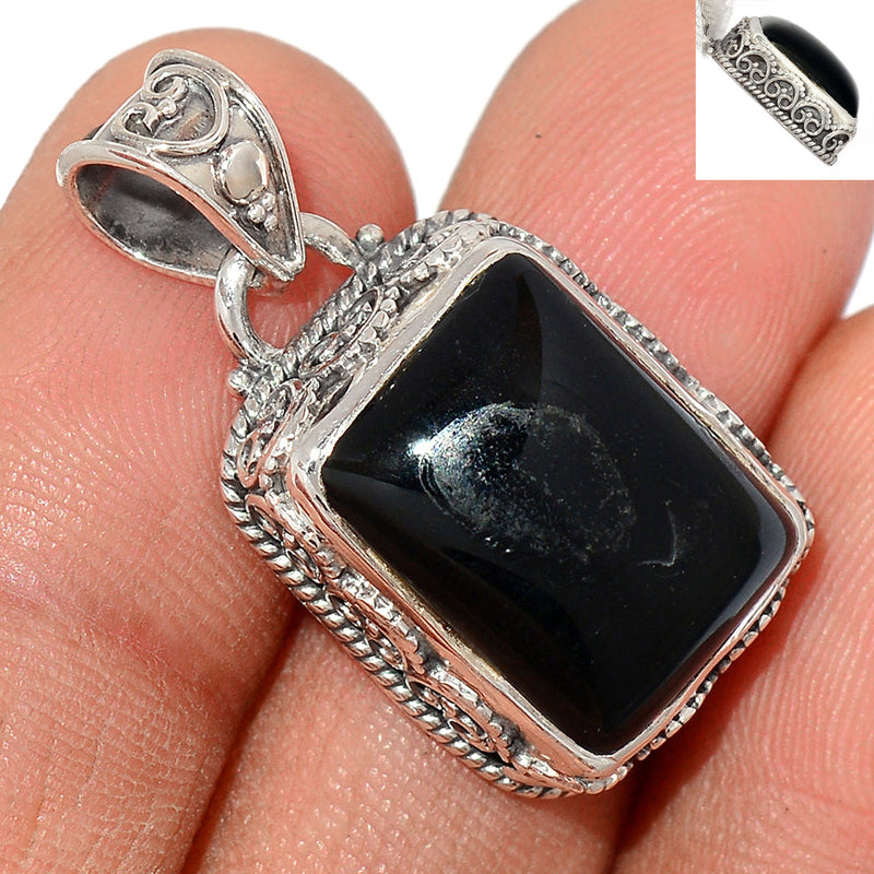1.2" Fine Filigree - Black Onyx Pendants - BOXP2100