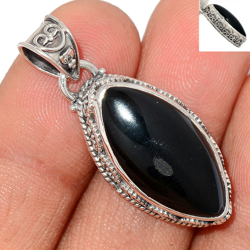 1.5" Fine Filigree - Black Onyx Pendants - BOXP2105