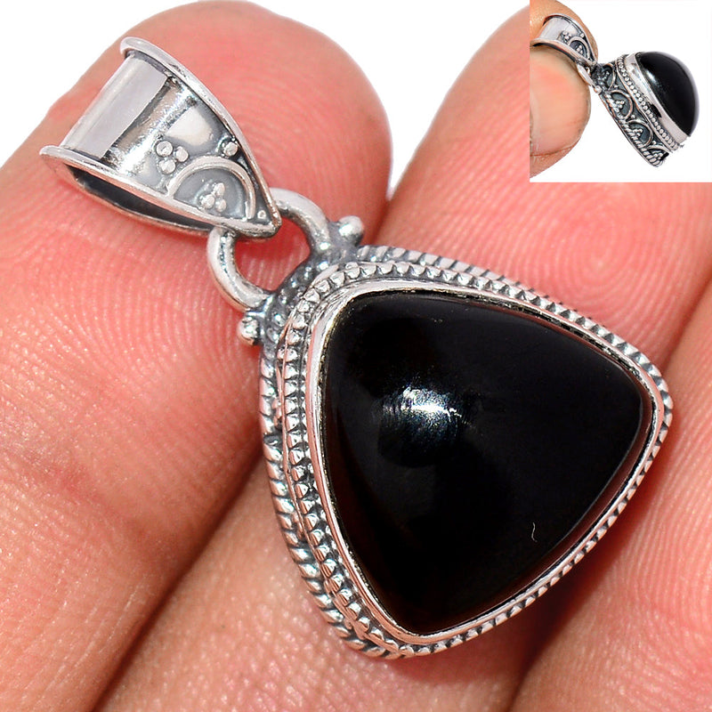 1.1" Fine Filigree - Black Onyx Pendants - BOXP2295