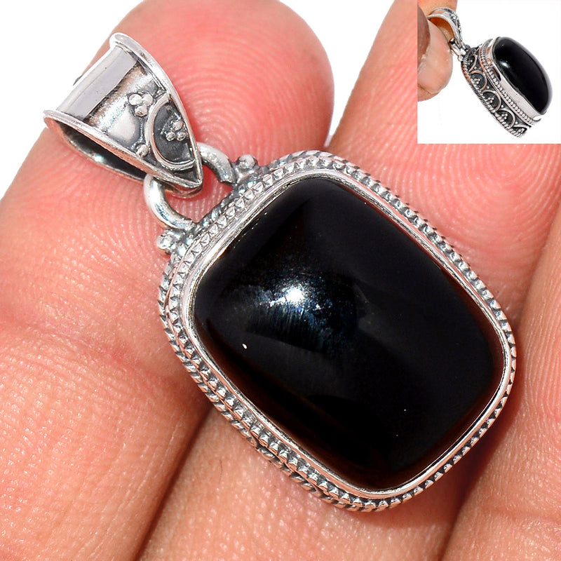 1.2" Fine Filigree - Black Onyx Pendants - BOXP2297