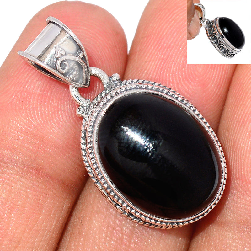 1.2" Fine Filigree - Black Onyx Pendants - BOXP2298