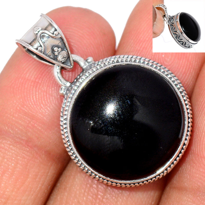 1.2" Fine Filigree - Black Onyx Pendants - BOXP2301