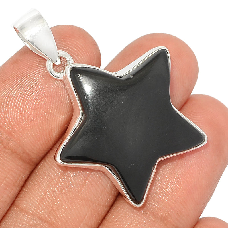 1.7" Star - Black Onyx Pendants - BOXP2328