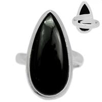 Adjustable - Black Onyx Ring-BOXR1754