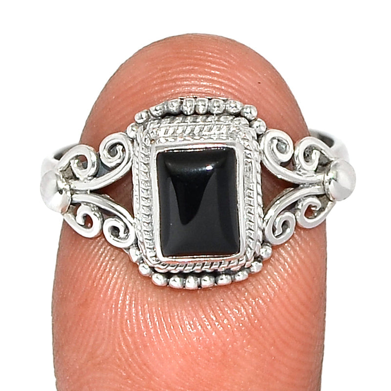 Small Filigree - Black Onyx Ring - BOXR2946