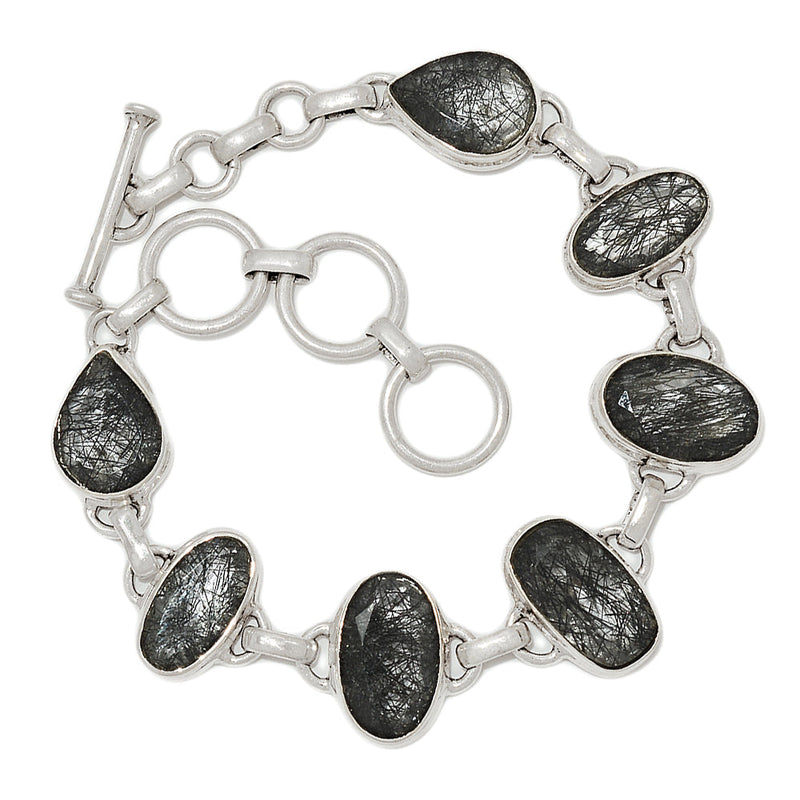 8.3" Black Rutilated Quartz Faceted Bracelets - BRFB20