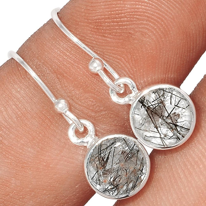 1" Faceted Black Rutilated Quartz Earrings - BRFE224
