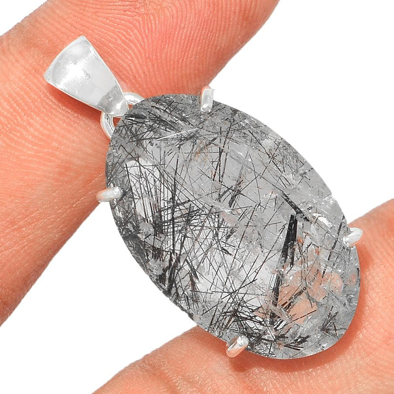1.5" Claw - Faceted Black Rutilated Quartz Pendants - BRFP409