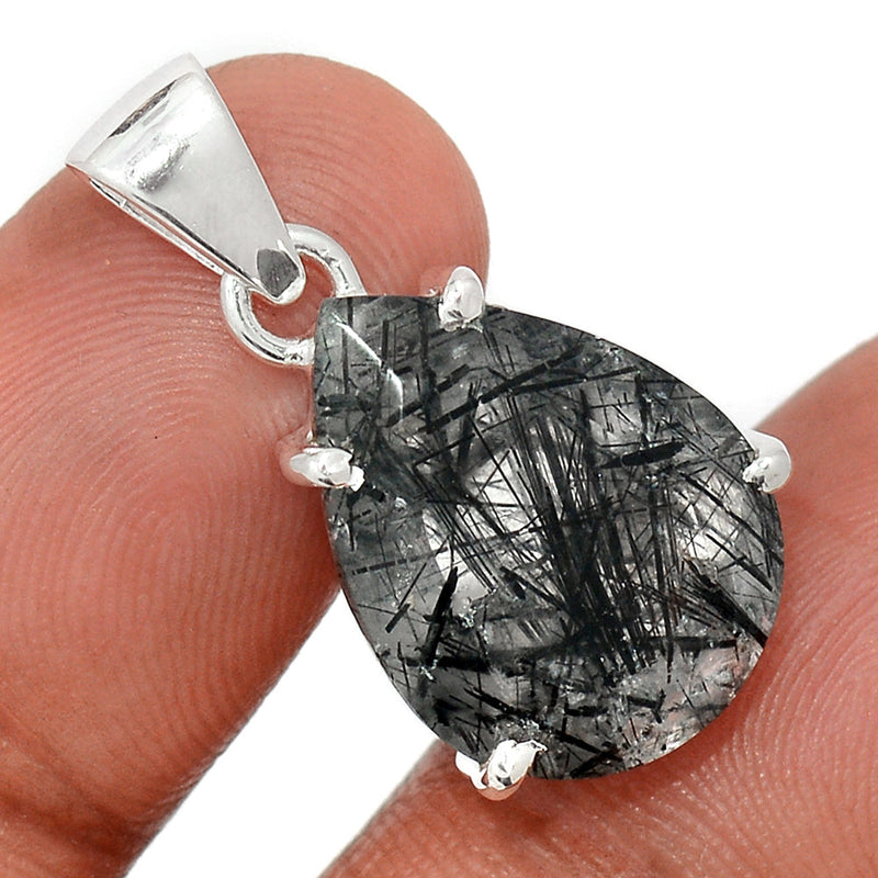 1.1" Black Rutilated Faceted Pendants - BRFP497