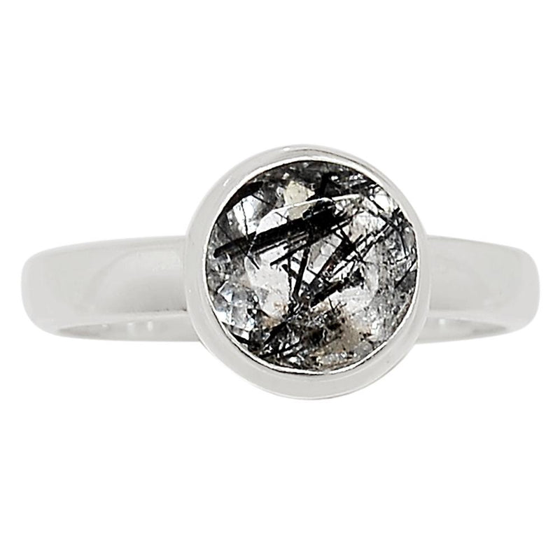 Faceted Black Rutilated Quartz Ring - BRFR617