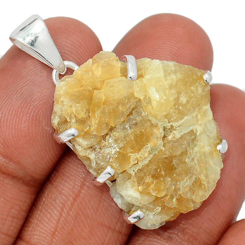 1.6" Claw - Barite Rough Pendants - BRTP4