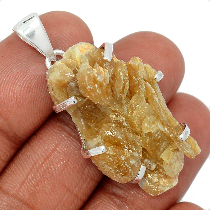 1.7" Claw - Barite Rough Pendants - BRTP5