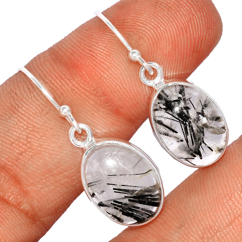 1.2" Black Rutilated Quartz Earrings - BRUE561