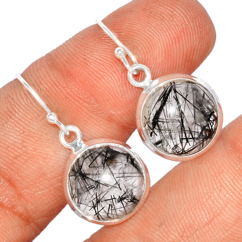 1.1" Black Rutilated Quartz Earrings - BRUE563