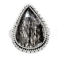 Black Tourmaline In Quartz Ring - BRUR1378