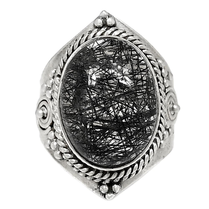 Fine Filigree - Black Rutile Ring - BRUR2111