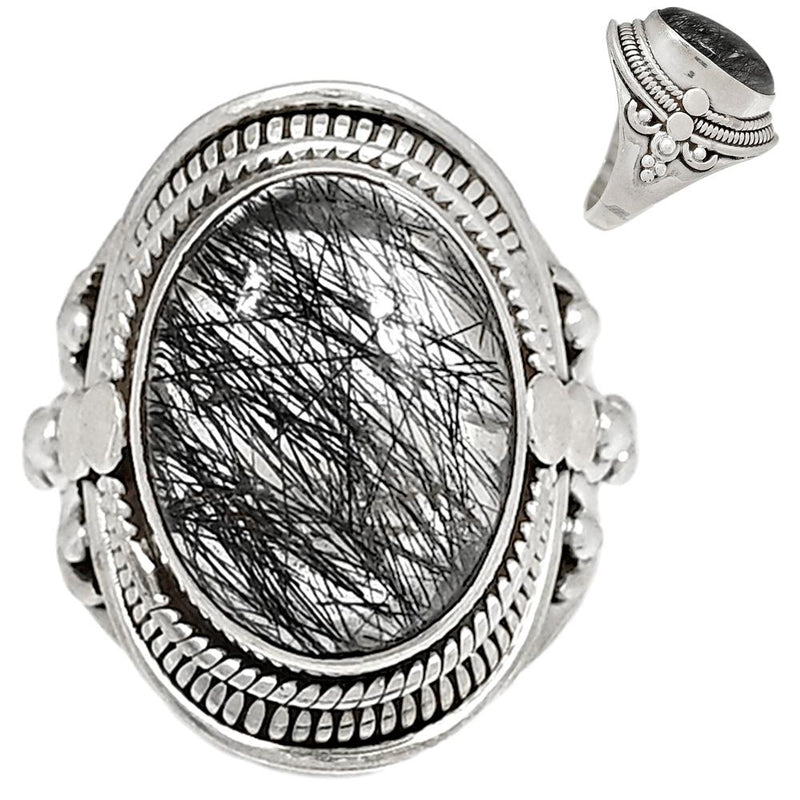 Fine Filigree - Black Rutile Ring - BRUR2130
