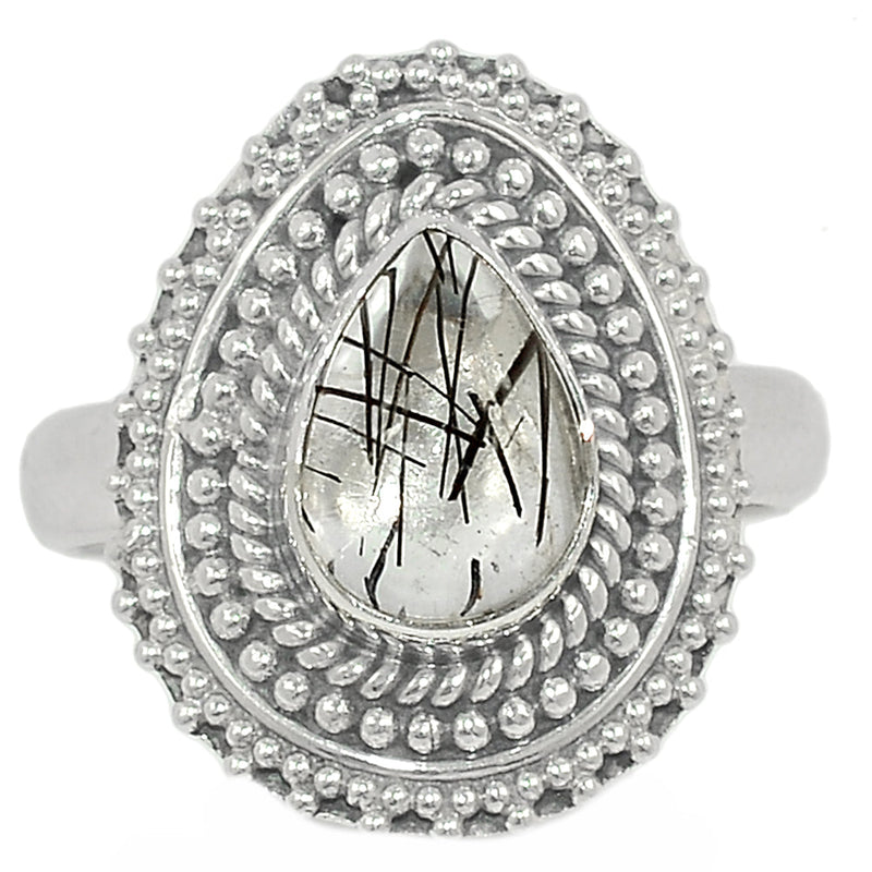 Fine Filigree - Black Rutilated Quartz Ring - BRUR2395