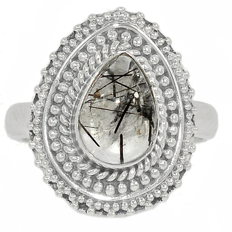 Fine Filigree - Black Rutilated Quartz Ring - BRUR2398