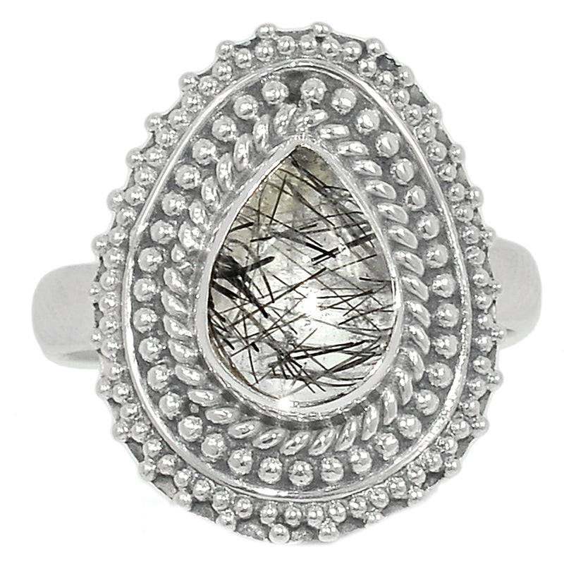 Fine Filigree - Black Rutilated Quartz Ring - BRUR2399