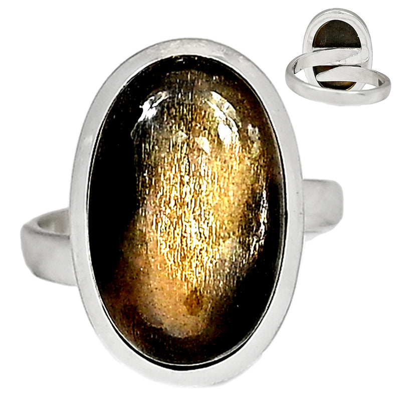 Adjustable Ring - Black Sun Stone Ring - BSNR309