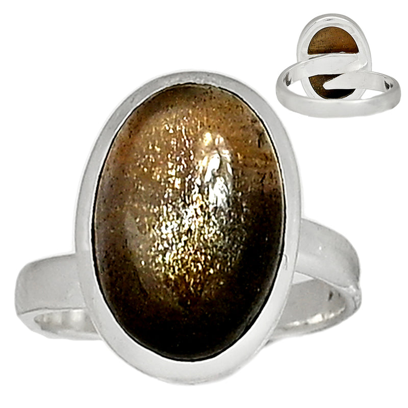 Adjustable Ring - Black Sun Stone Ring - BSNR315