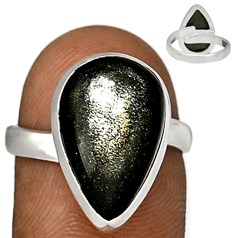 Adjustable Ring - Black Sun Stone Ring - BSNR323