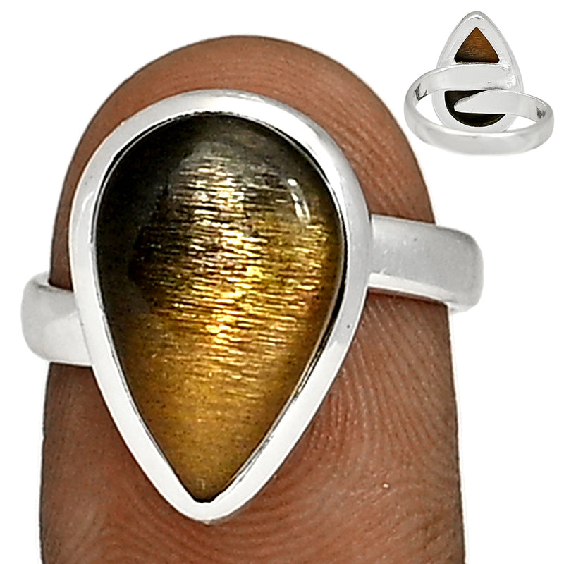 Adjustable Ring - Black Sun Stone Ring - BSNR334