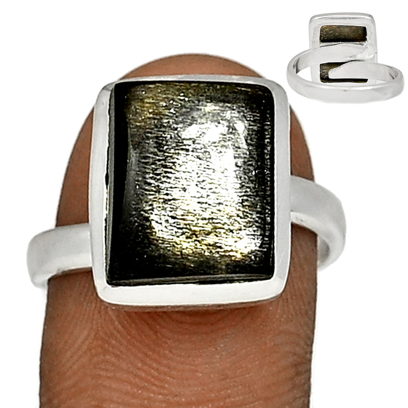 Adjustable Ring - Black Sun Stone Ring - BSNR337