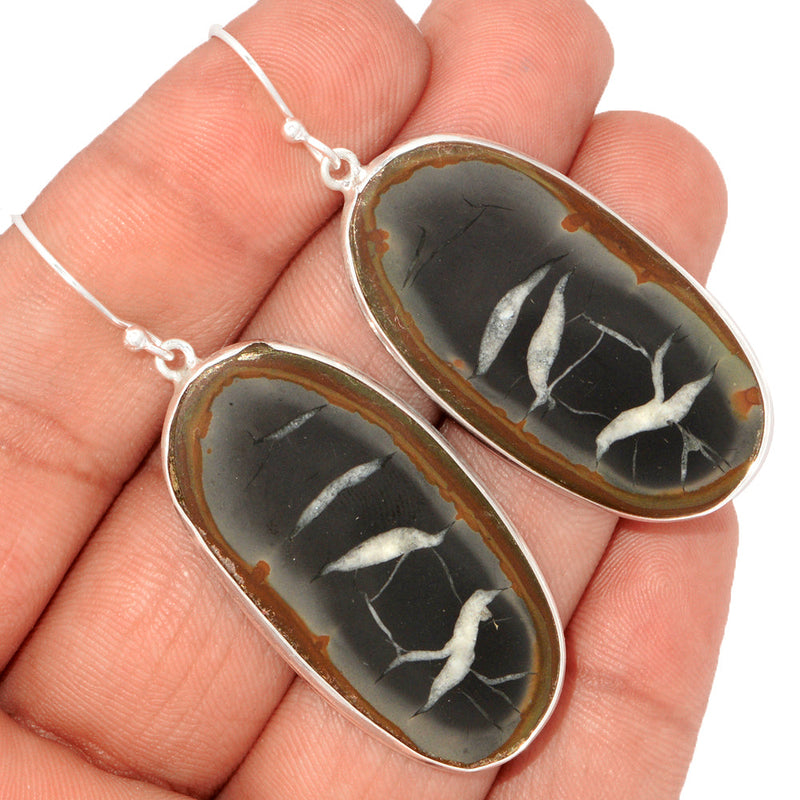 2.2" Black Septarian Earrings - BSRE41