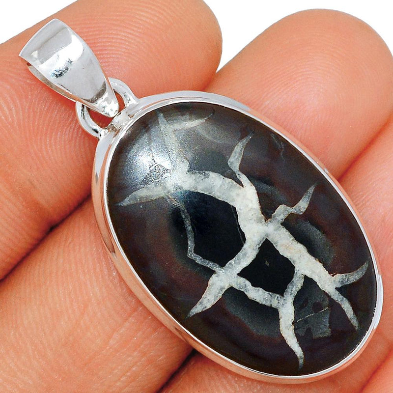 1.7" Black Septarian Pendants - BSRP111