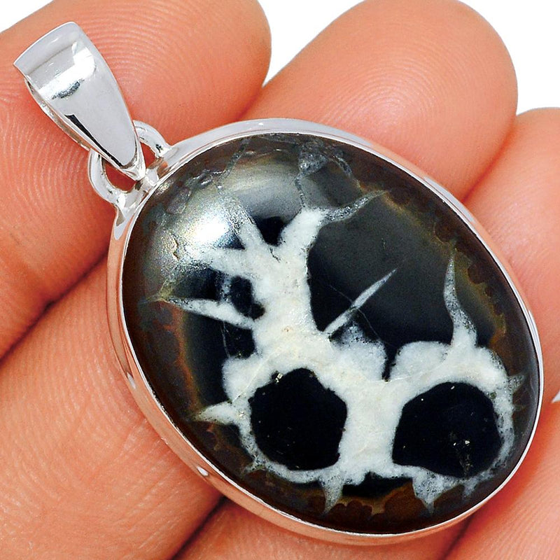 1.7" Black Septarian Pendants - BSRP118