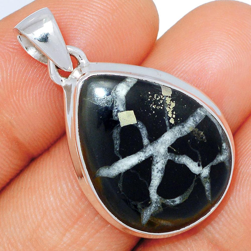 1.3" Black Septarian Pendants - BSRP124