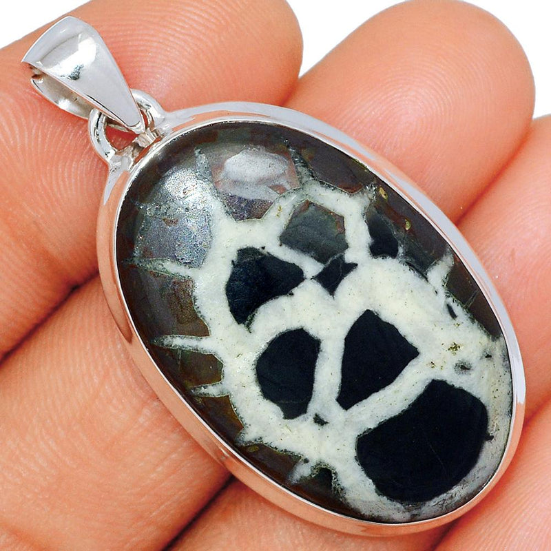 1.8" Black Septarian Pendants - BSRP128