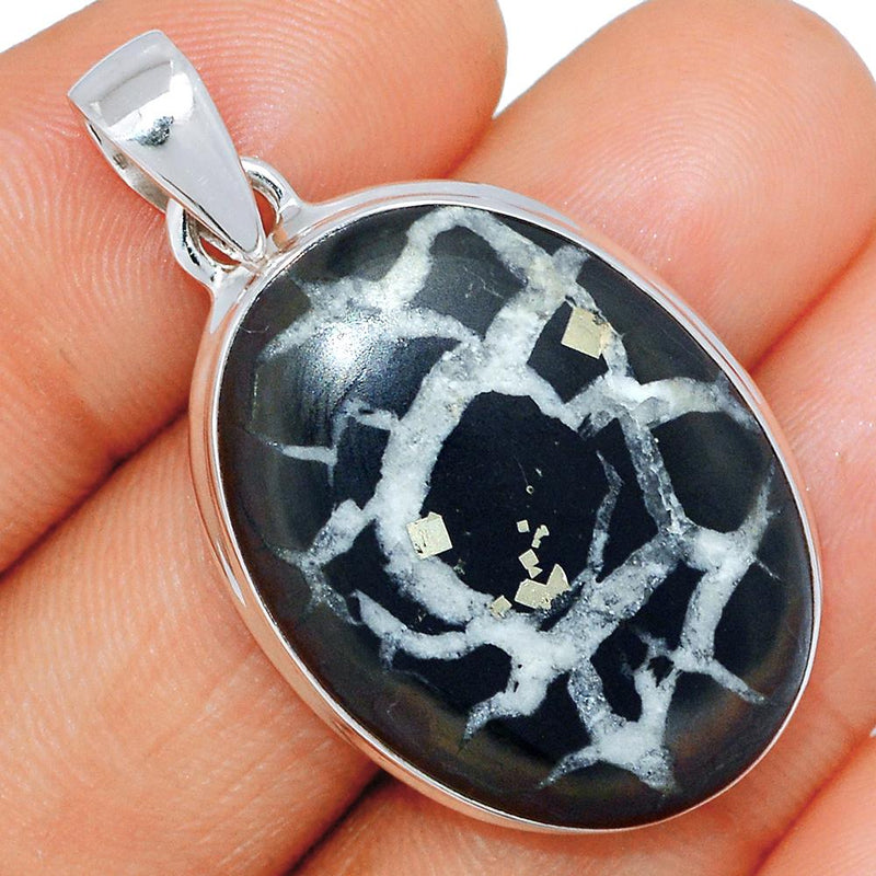 1.6" Black Septarian Pendants - BSRP135
