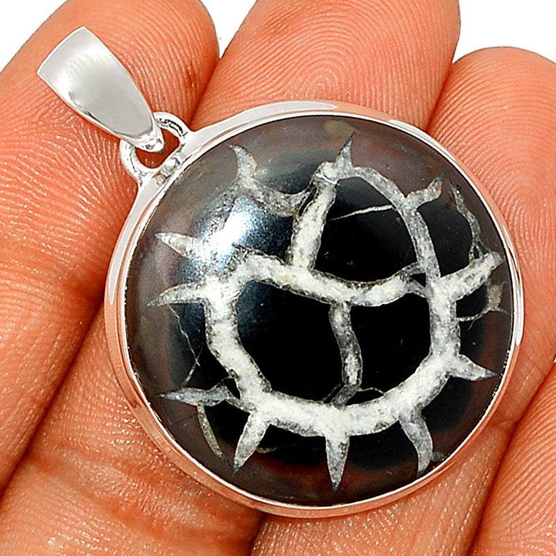 1.6"  Black Septarian Pendants - BSRP163