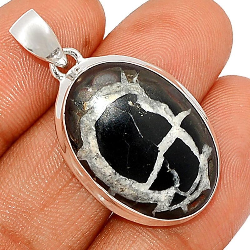 1.3"  Black Septarian Pendants - BSRP165